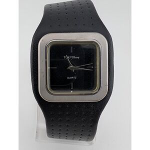 Tokyobay Watch Women‎ 30mm Case Black Leather Band- New Battery